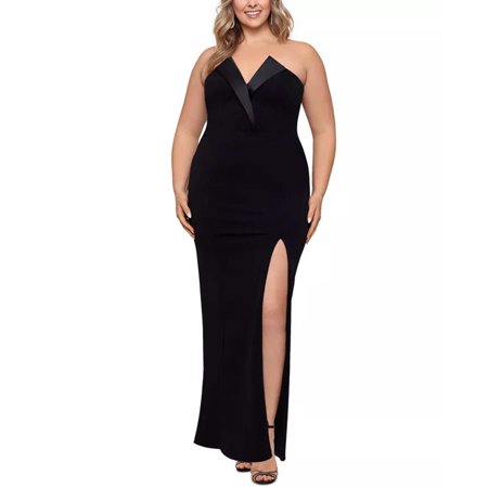 Betsy Adam Plus Size Strapless Gown