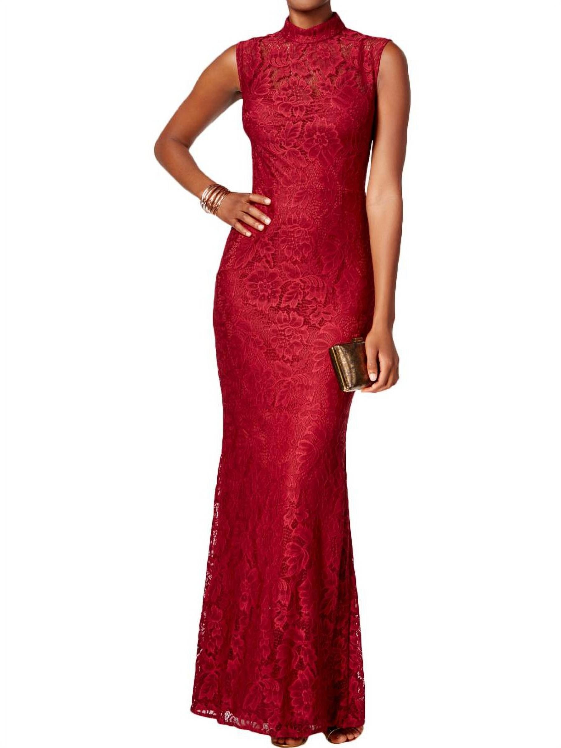 Betsy and adam glitter lace gown best sale