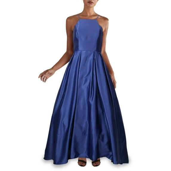 B&A by Betsy and Adam Womens Satin Maxi Evening Dress