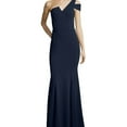thumbnail image 1 of Betsy & Adam Womens Asymmetrical Solid One Shoulder Mermaid Gown Dress, Blue, Petite, 8P, 1 of 2