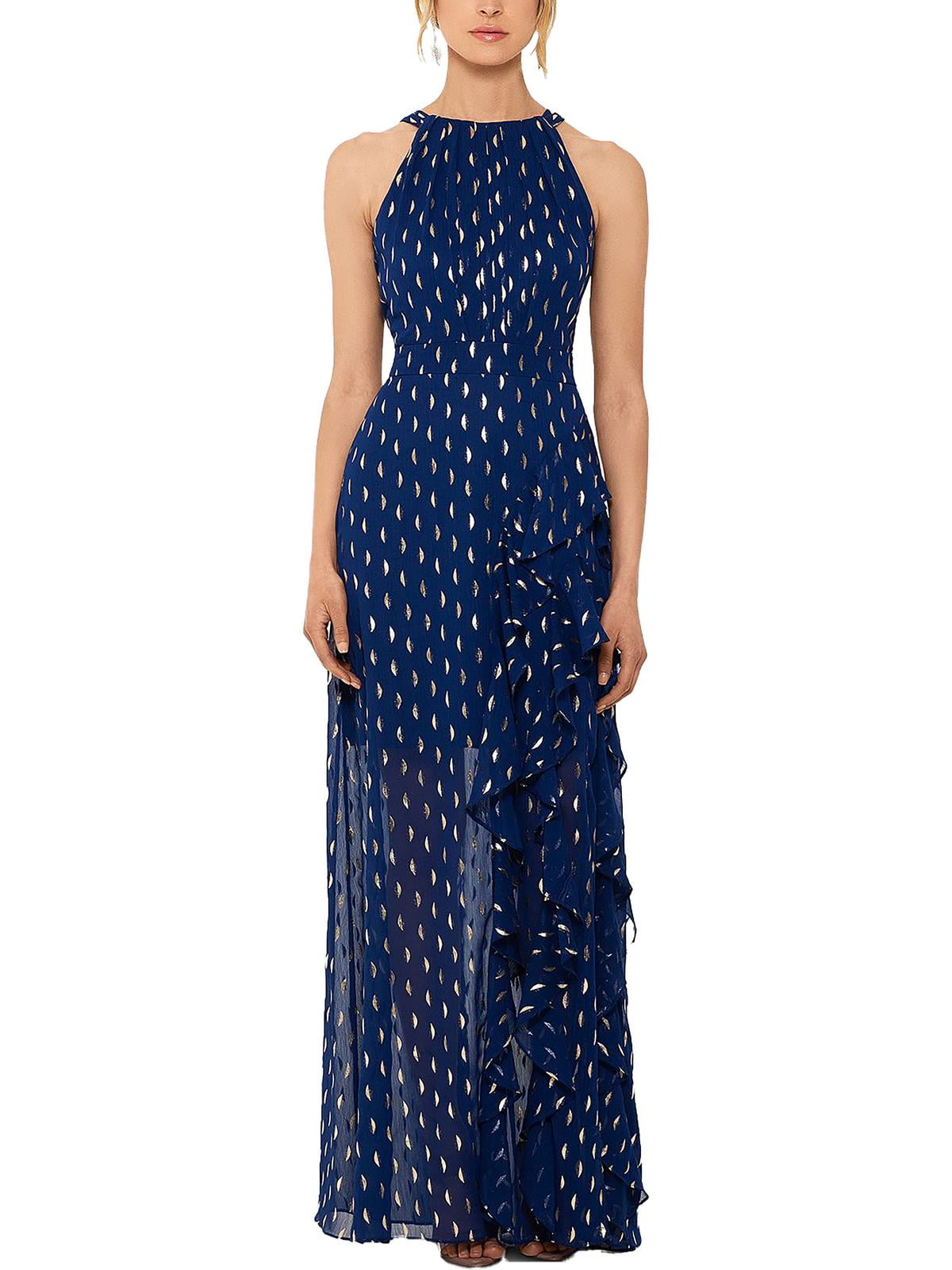 Betsy Adam Womens Chiffon Halter Evening Dress Walmart
