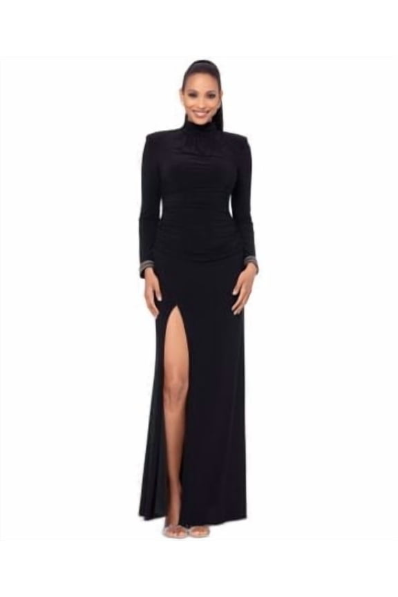 Embellished Long-Sleeve V-Neck Cocktail Dress, Women's Size 6