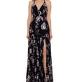 thumbnail image 1 of Betsy & Adam Womens Floral Gown Dress, Black, 4, 1 of 1