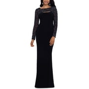 Betsy & Adam Womens Petites Cut-Out Long Evening Dress