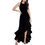 Betsy & Adam Womens Petites Velvet Maxi Evening Dress