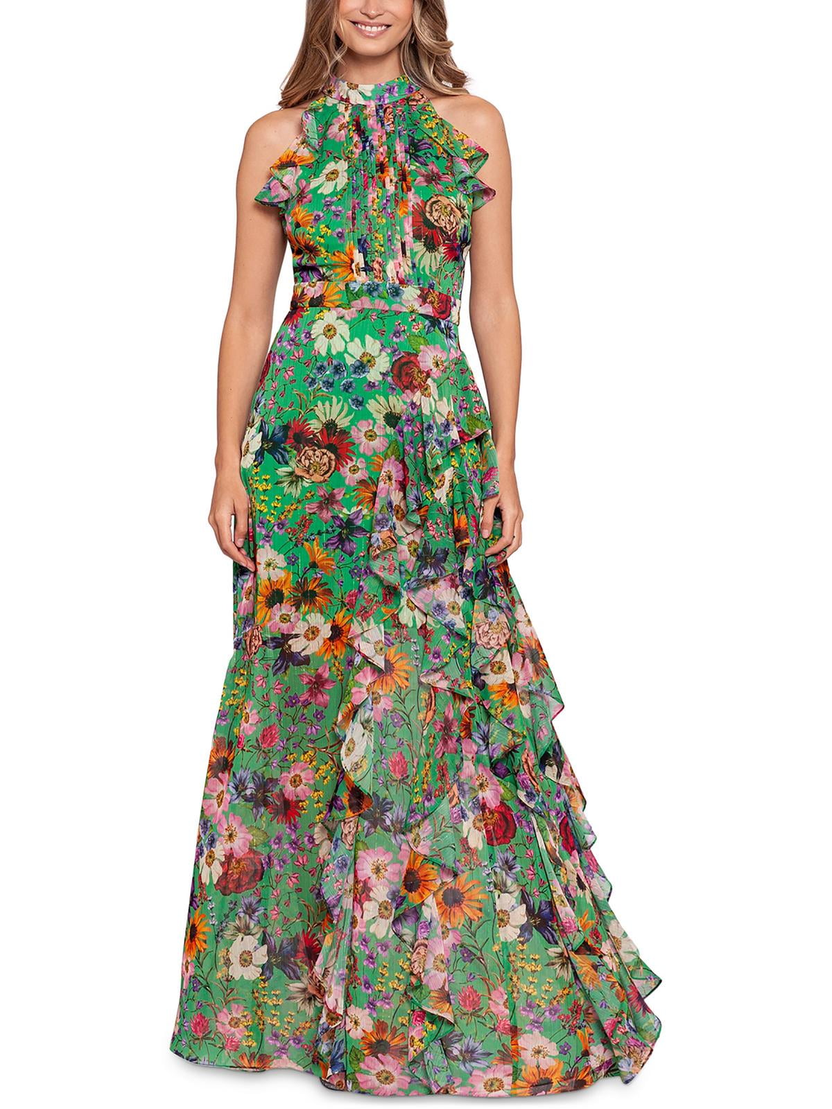 betsy and adam maxi dress Madeline Scuba Crepe Off The Shoulder Dress