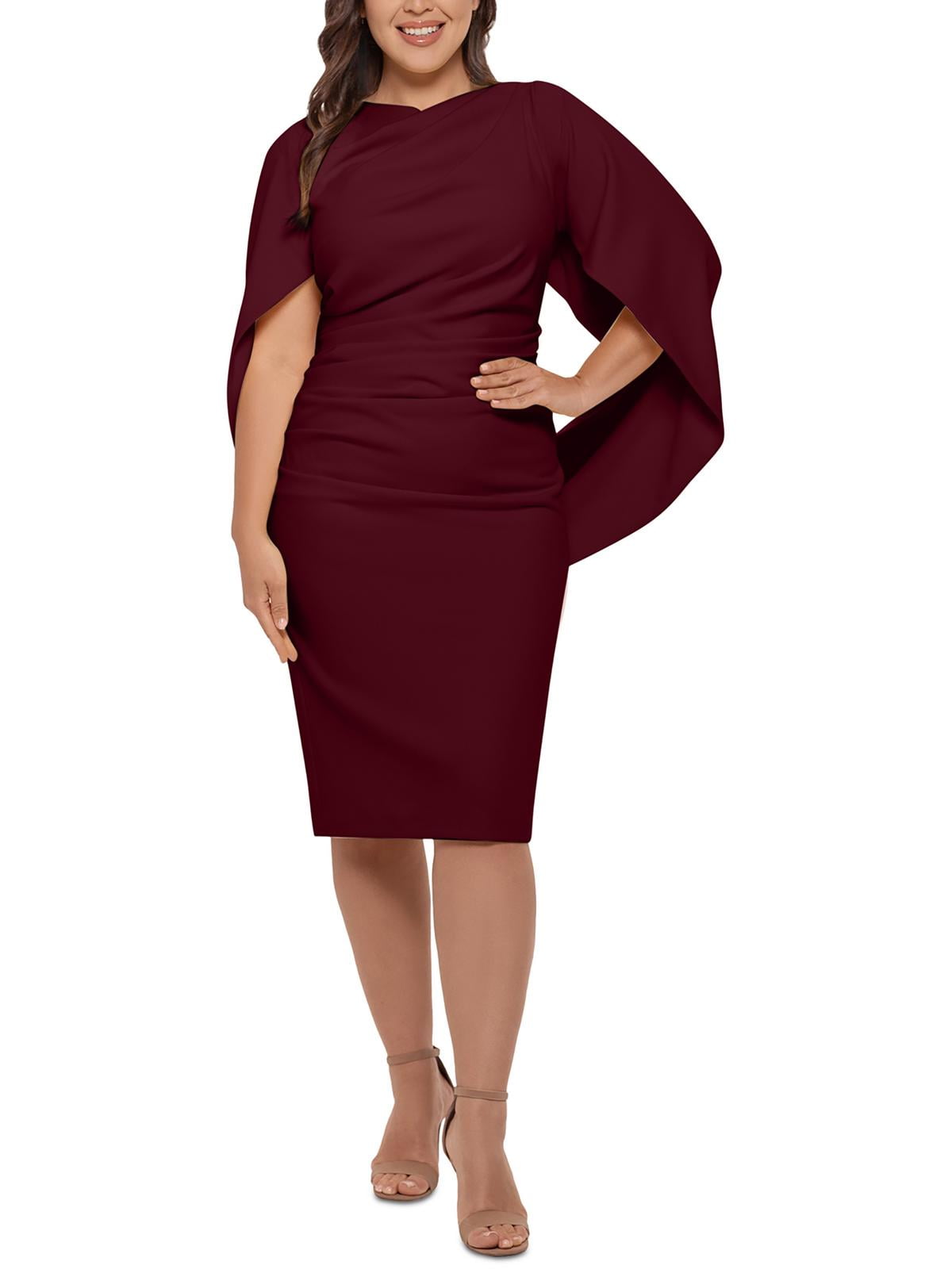 betsy and adam plus size cocktail dresses Betsy & Adam Plus Size Asymmetrical Neck Ball Gown - Navy