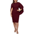 thumbnail image 1 of Betsy & Adam Womens Plus Knit Ruched Evening Dress, 1 of 2