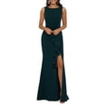 thumbnail image 1 of Betsy & Adam Womens Ruched Side Slit Evening Dress, 1 of 3