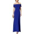 thumbnail image 1 of Betsy & Adam Womens Ruffled Back Gown Dress, Blue, 6, 1 of 2