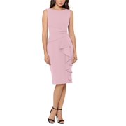 Betsy & Adam Womens Ruffled Sheath Cocktail Dress