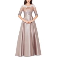 Betsy & Adam Women's Chiffon Cape Gown Dress Blue Size  6
