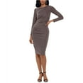 thumbnail image 1 of Betsy & Adam Womens Shimmer Sheath Dress, Metallic, 6, 1 of 4