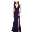 thumbnail image 1 of Betsy & Adam Womens Side Slit Gown Dress, Blue, 14, 1 of 2