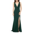 thumbnail image 1 of Betsy & Adam Womens Side Slit Gown Dress, Green, 6, 1 of 3
