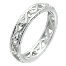 Sterling Silver Women's Mens Braid Wedding Ring Sizes 10