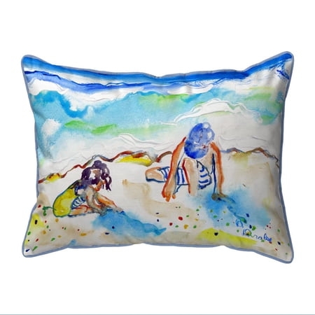 Betsy Drake Interiors Playing in Sand Small Indoor/Outdoor Pillow 11x14