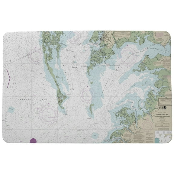 Betsy Drake 18 x 26 in. Chesapeake Bay - Pocomoke & Tangier Sounds, VA Nautical Map Small Door Mat