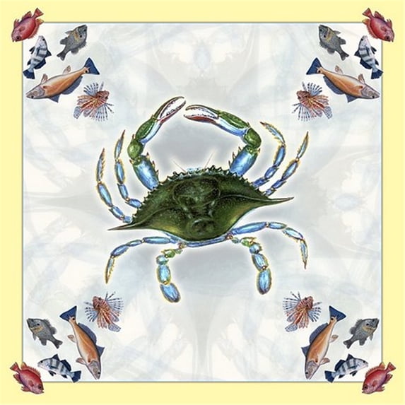 Betsy Drake TS004 52 in. Female Blue Crab Square Table Cloth