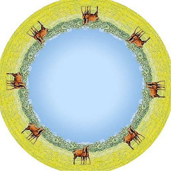 Betsy Drake TR057G 68 in. Horse Round Table Cloth