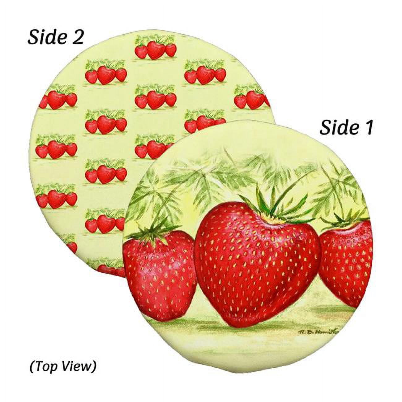 Betsy Drake BC1325G 14 in. Strawberries Reversible Bowl Cover