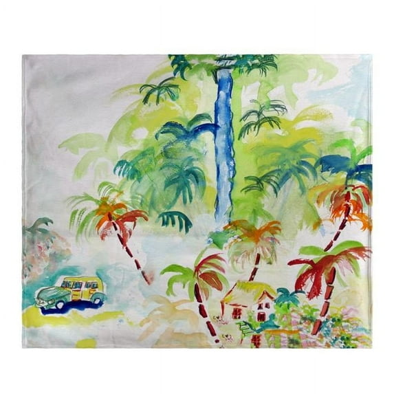Betsy Drake BK821 Colorful Palms Fleece Throw