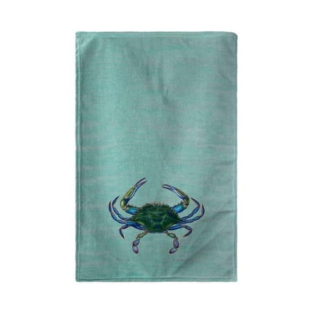 Betsy Drake BT005C Male Blue Crab on Teal Beach Towel - 30 x 50 in.