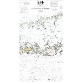 Betsy Drake BT11446K Sugarloaf Key to Key West, FL Nautical Map Beach Towel - 30 x 50 in.