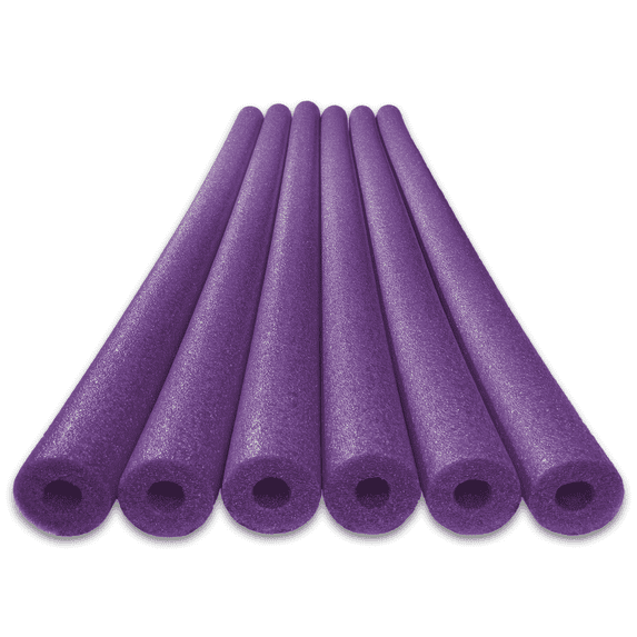 Oodles of Noodles Deluxe Foam Swimming Pool Noodle Float, Purple, 6 Pack