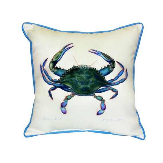 Betsy Drake Blue Crab Male 18-inch Indoor/Outdoor Pillow