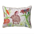 thumbnail image 1 of Betsy Drake Brown Rabbit Left Indoor/ Outdoor Throw Pillow, 1 of 3