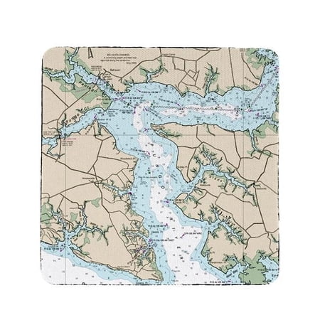 Betsy Drake CT11548PR 4 x 4 in. Pungo River, NC Nautical Map Coaster - Set of 4