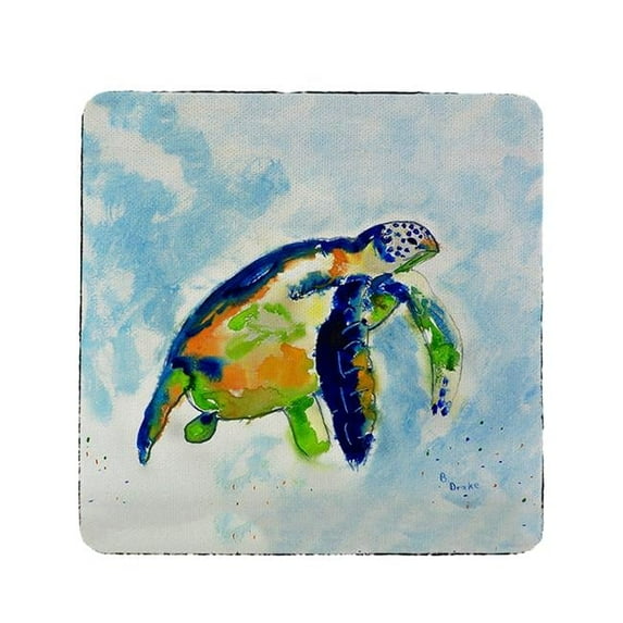 Betsy Drake CT134 Blue Sea Turtle Coaster - Set of 4