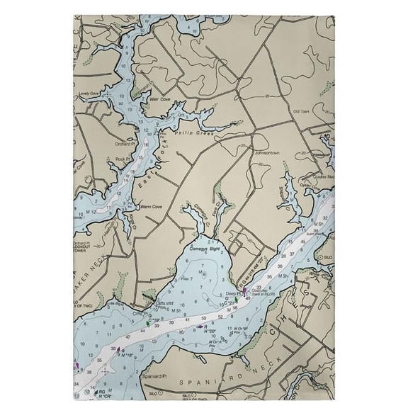 Betsy Drake Chester River, MD Nautical Map Guest Towel