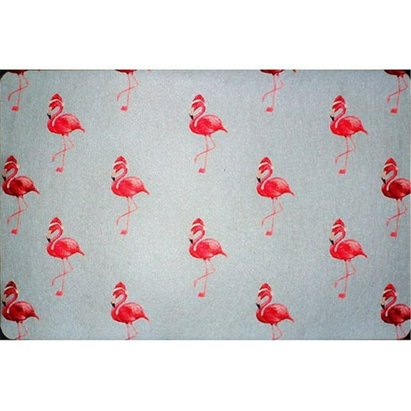 Betsy Drake DM084S 18 x 26 in. Flamingo Santa Floor Mat