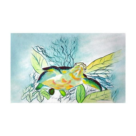 Betsy Drake DM1118G 30 x 50 in. Smiling Sea Turtle Door Mat
