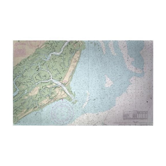 Betsy Drake DM11517G 30 x 50 in. Fripp Island, SC Nautical Map Large Door Mat