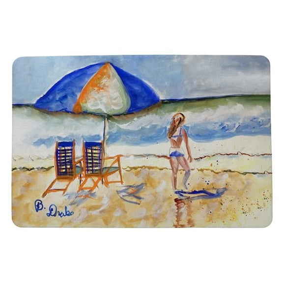 Betsy Drake DM1421 18 x 26 in. Beach Chairs & Girl Door Mat