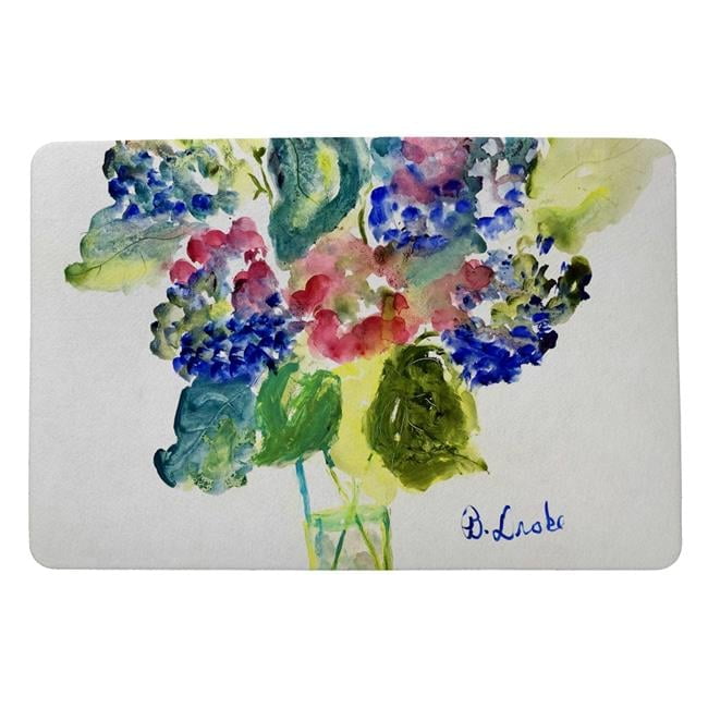 Betsy Drake Vase of Hydrangeas Door Mat