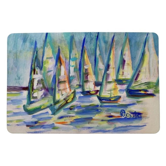 Betsy Drake DM1430 18 x 26 in. More Sailboats Door Mat