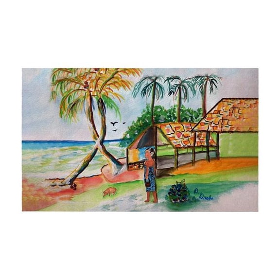 Betsy Drake DM1531G Palms & Woman Door Mat - 30 x 50 in.