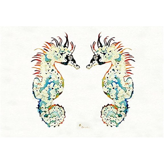 Betsy Drake DM388G 30 x 50 in. Betsys Sea Horses Door Mat