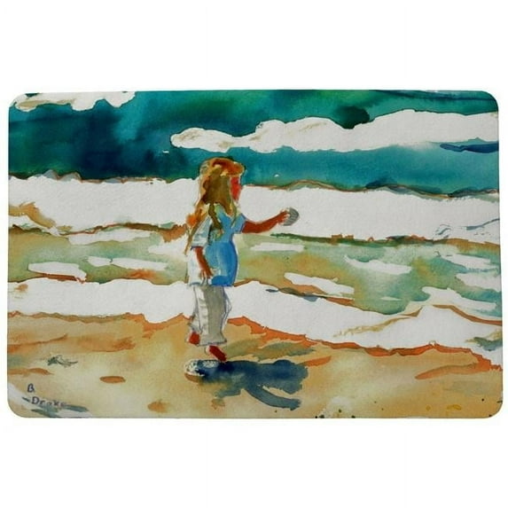 Betsy Drake DM602 Girl at the Beach Door Mat - 18 x 26 in.