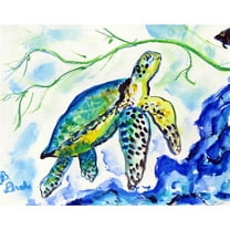 Betsy Drake DM833G 30 x 50 in. Yellow Sea Turtle Doormat