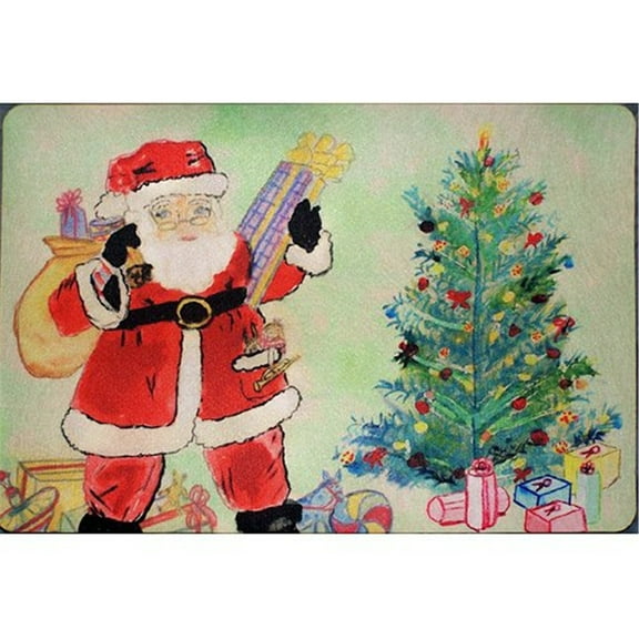Betsy Drake DM910 18 x 26 in. Santa & Christmas Tree Door Mat
