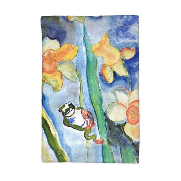 Daffodils & Frog Kitchen Towel - 16x25