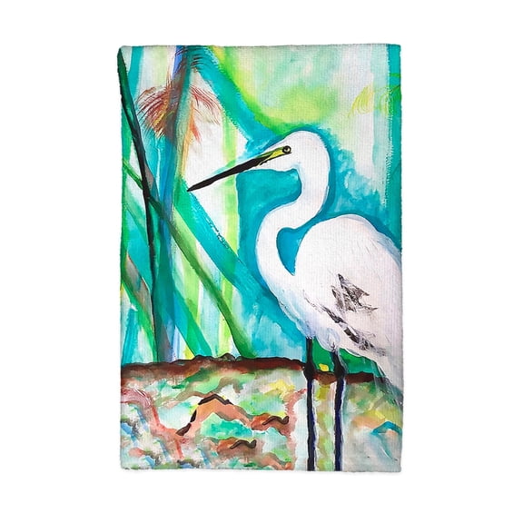 Egret in Marsh Kitchen Towel - 16x25
