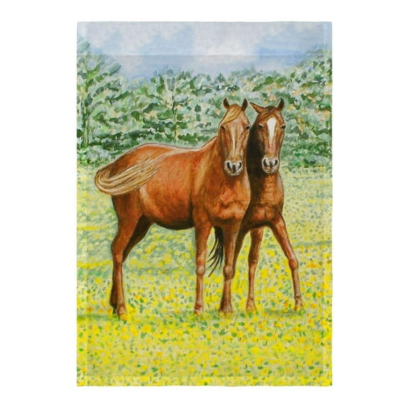 Betsy Drake Interiors Two Horses Flag 12.5x18