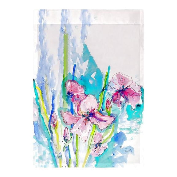 Betsy Drake FL1017 12.5 x 18 in. Pink Iris Flag