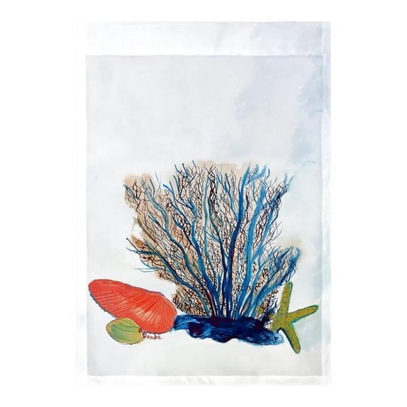 Betsy Drake FL1070 12.5 x 18 in. Coral & Shells Flag